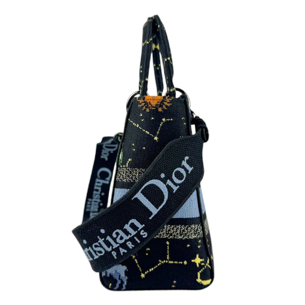 Dior Multicolor Delight Shoulder  Christian Canvas Lady Bag Black Handbag